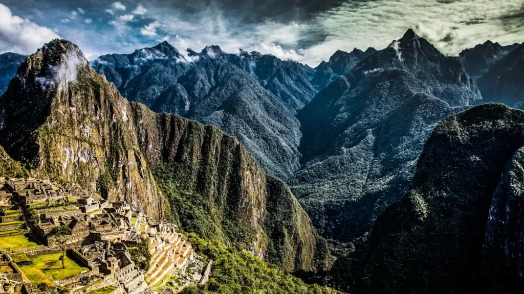 Machu Picchu ruins among Andean peaks, Peru