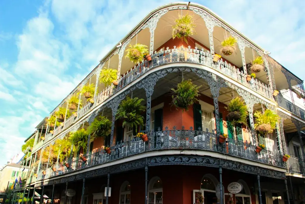 Iron-lace balconies in the French Quarter, New Orleans