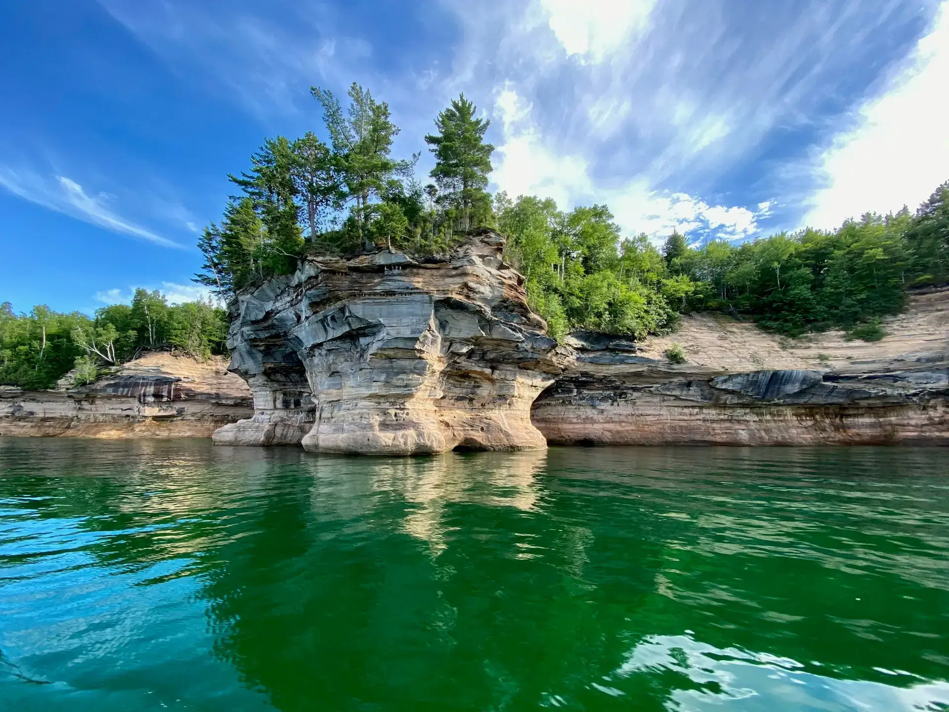 Pictured Rocks cliffs on Lake Superior, Michigan