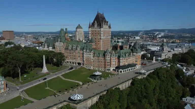 Château Frontenac above Old Québec City, Canada