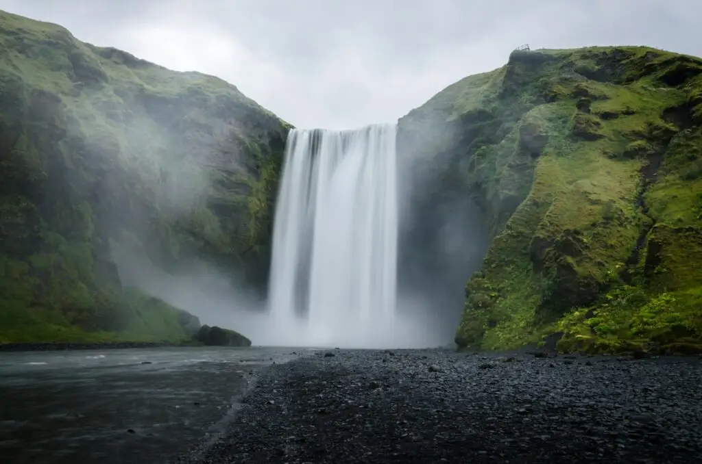 Skógafoss waterfall at dawn, Iceland